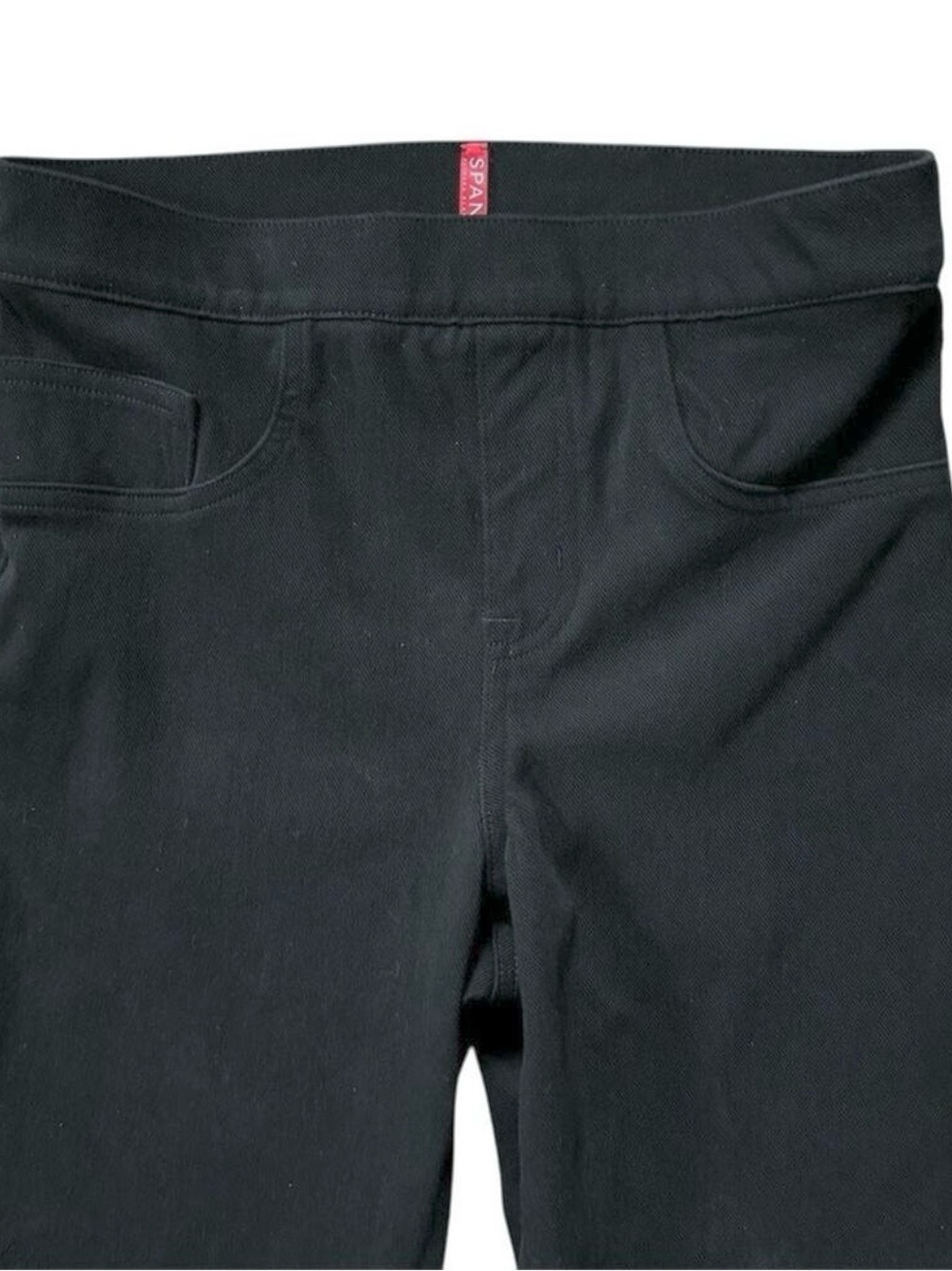 SPANX Jean-ish Black Ankle Mid-Rise Cotton Stretch Leggings Sz Small - Picture 3 of 11